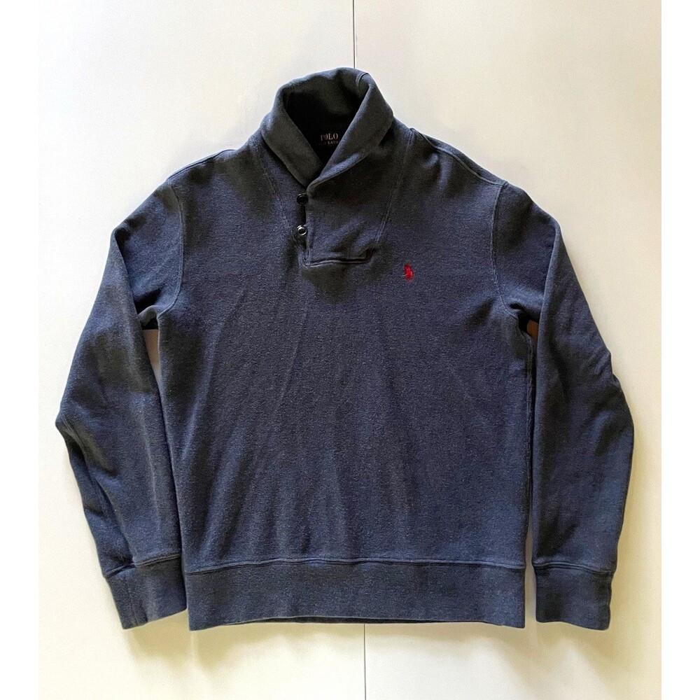 Polo Ralph Lauren Men’s Navy Shawl Button Collar Pullover Shirt - Small
